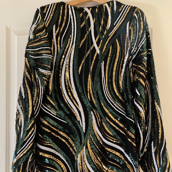 GUESS MARCIANO JEN TUNIC DRESS MEDIUM GREEN MULTI - Picture 8 of 15